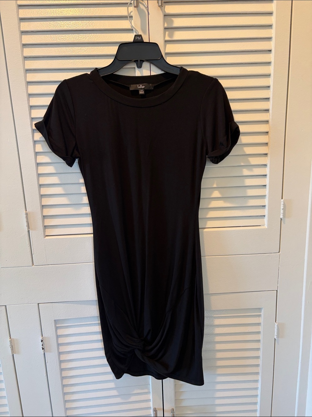 Lulu's Black Twist-Knot Tee Mini Dress